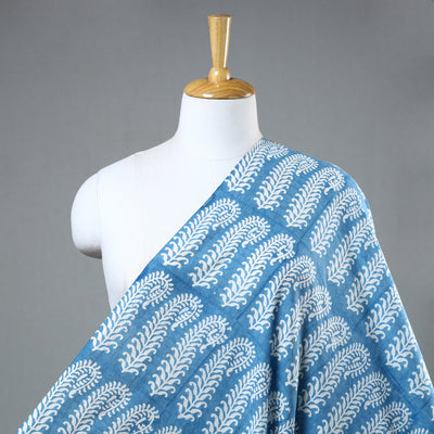 Blue - Indigo Bagh Block Printed Cotton Fabric 03