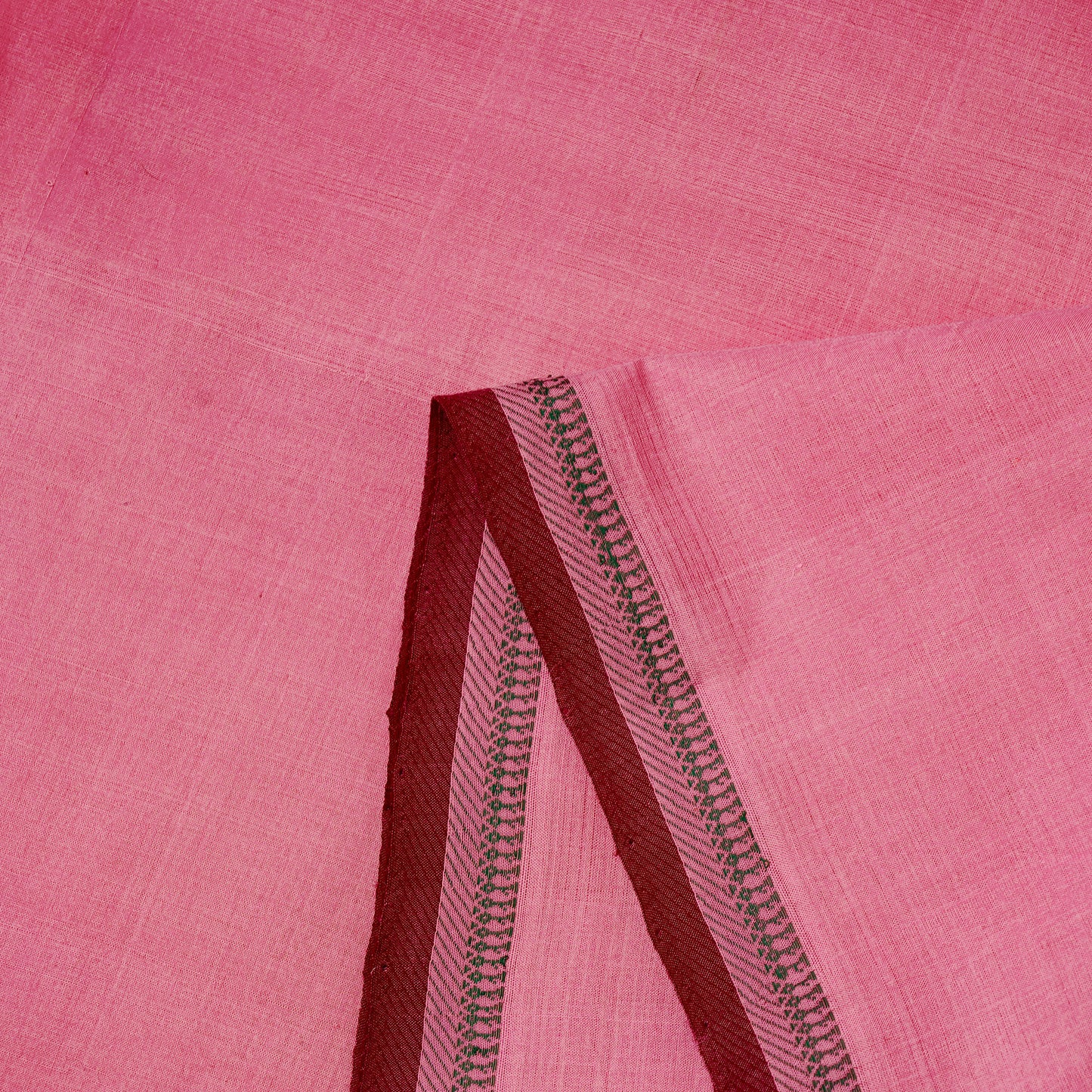 Baby Pink - Handloom Mangalagiri Cotton Fabric with Thread Border 08