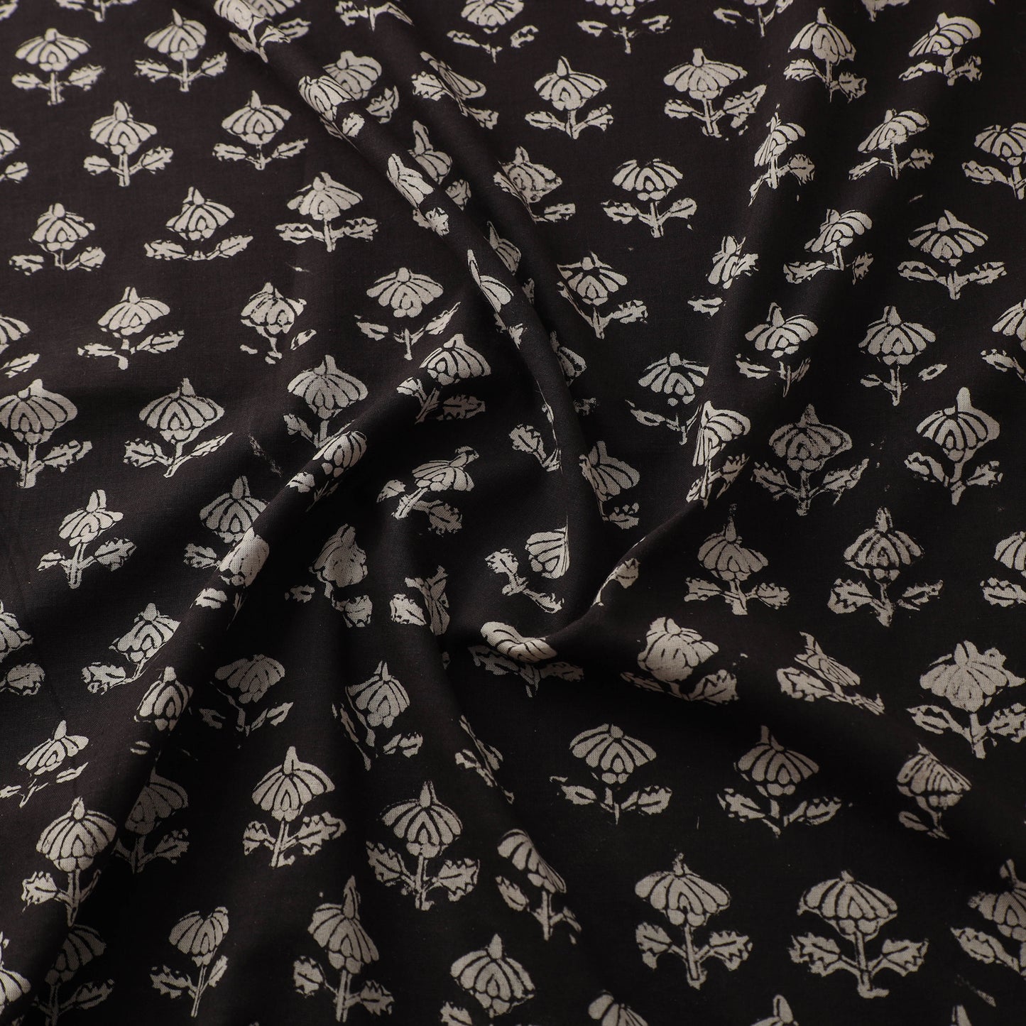 Natural Dyed Dabu Bagru Print Cotton Fabric 10