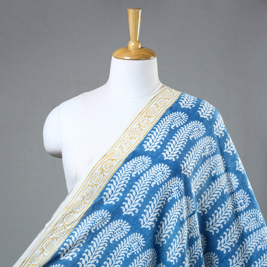 Blue - Indigo Bagh Block Printed Cotton Fabric 02