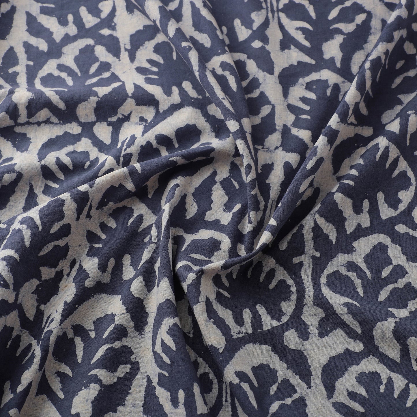 Natural Dyed Dabu Bagru Print Cotton Fabric 11