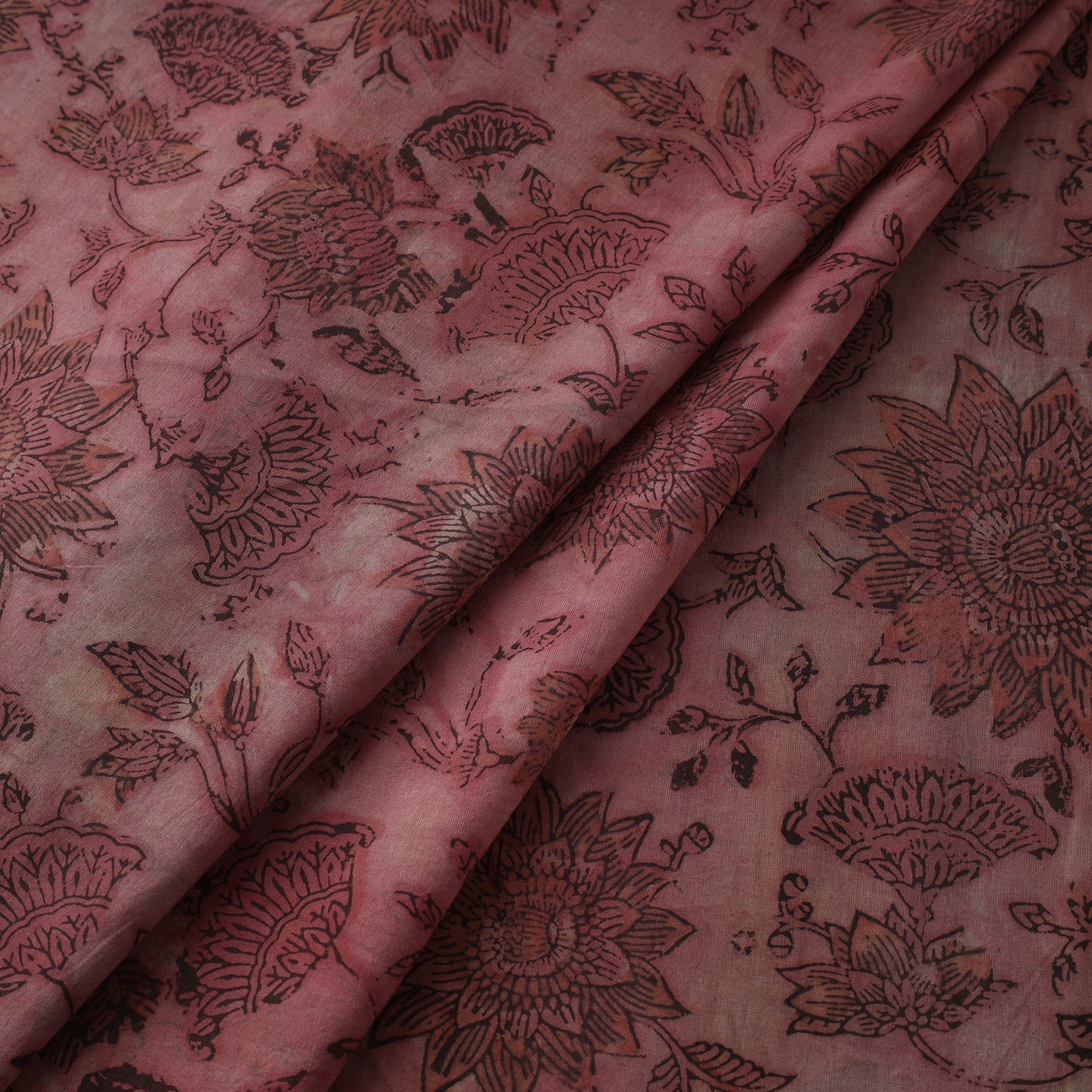 Red Natural Dyed Bagru Ajrakh Dabu Print Fabric