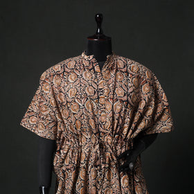 Kalamkari Hand Block Print Natural Dyed Cotton Kaftan (Short) 80