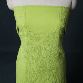 Hand Embroidered Mul Cotton Chikankari Unstitched Kurta Material (2.7M) 28