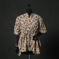 Brown - Kalamkari Hand Block Print Natural Dyed Cotton Kaftan (Short) 81