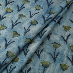 Blue Natural Dyed Bagru Ajrakh Dabu Print Fabric