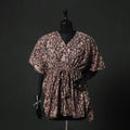 Maroon - Kalamkari Hand Block Print Natural Dyed Cotton Kaftan (Short) 82