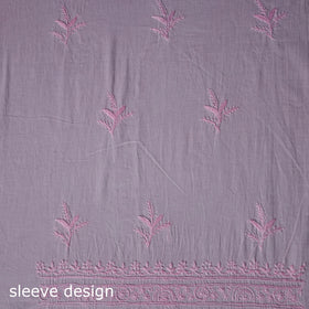 Hand Embroidered Mul Cotton Chikankari Unstitched Kurta Material (2.75M) 29