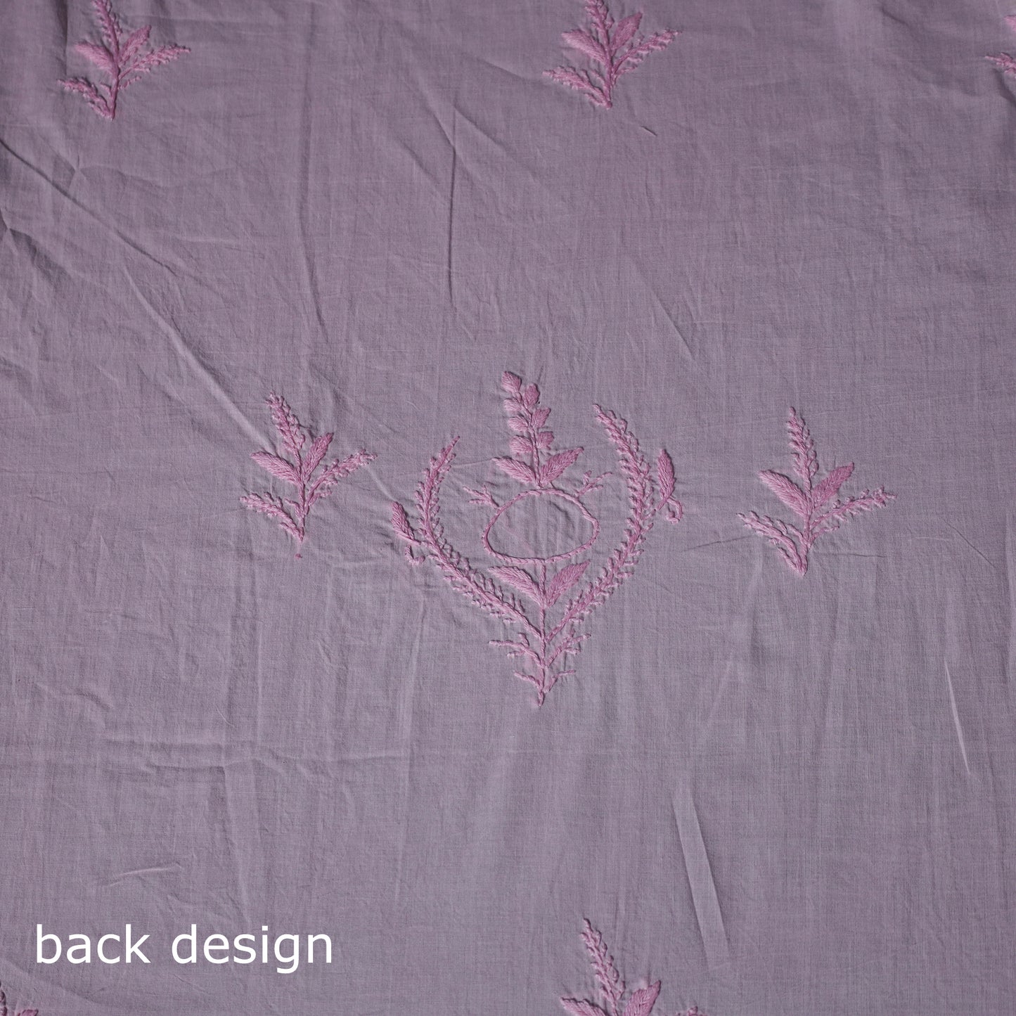 Hand Embroidered Mul Cotton Chikankari Unstitched Kurta Material (2.75M) 29