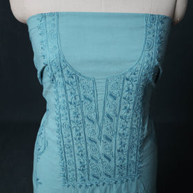 Hand Embroidered Mul Cotton Chikankari Unstitched Kurta Material (2.75M) 30