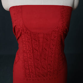 Hand Embroidered Mul Cotton Chikankari Unstitched Kurta Material (2.75M) 31