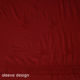 Hand Embroidered Mul Cotton Chikankari Unstitched Kurta Material (2.75M) 31
