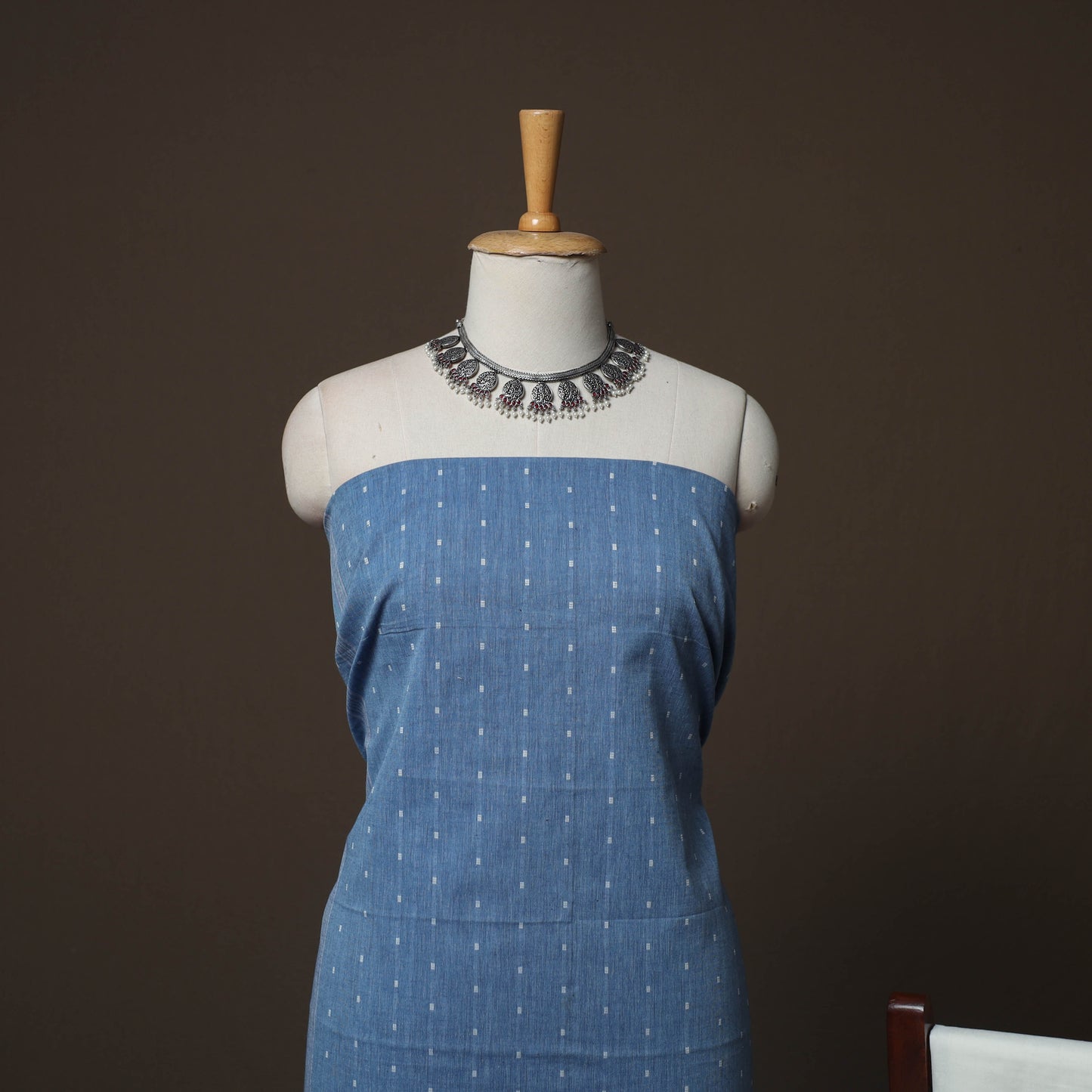 Jacquard Woven Pure Cotton 3pc Unstitched Dress Material Suit Set 77