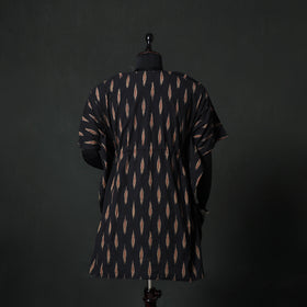 Black -  Pochampally Ikat Weave Patchwork Cotton Kaftan (Short) 87