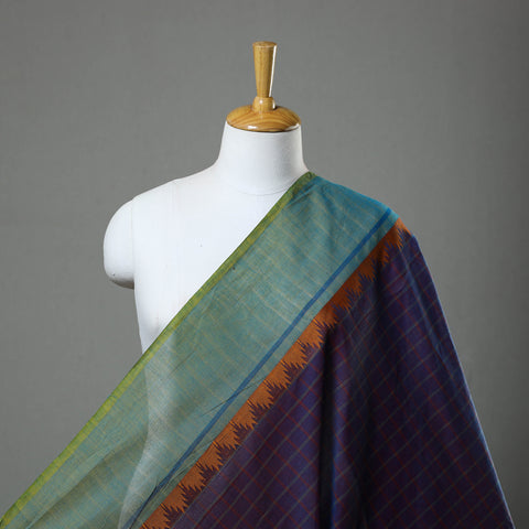 Blue - Cotton Kanchipuram Fabric with Thread Border 22