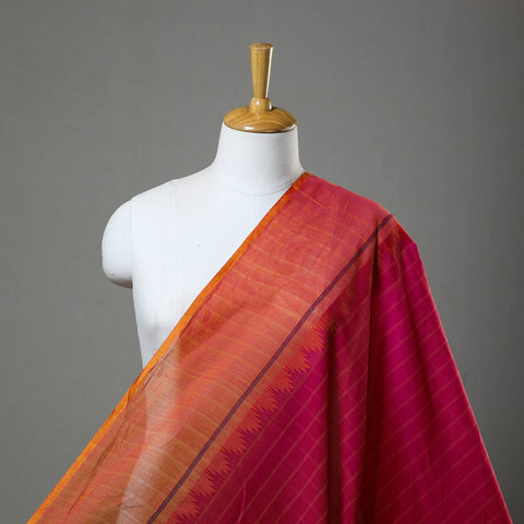 Pink - Cotton Kanchipuram Fabric with Thread Border 24