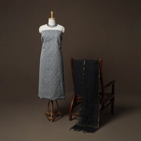Jacquard Woven Pure Cotton 3pc Unstitched Dress Material Suit Set 80