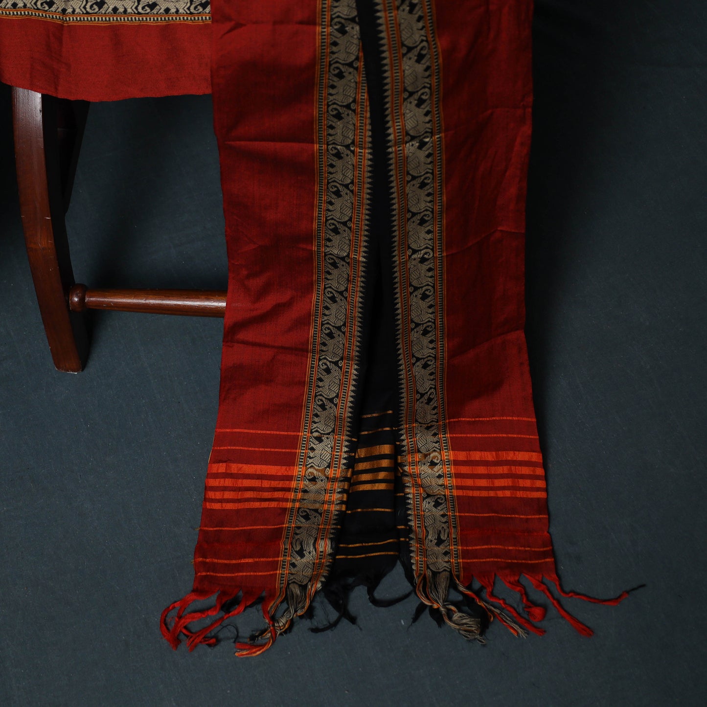 Dharwad Cotton 3pc Unstitched Dress Material Suit Set with Woven Border 01