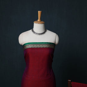 Dharwad Cotton 3pc Unstitched Dress Material Suit Set with Woven Border 02