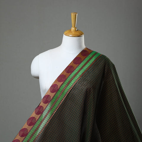 Green - Cotton Kanchipuram Fabric with Thread Border 31