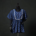 Blue - Bandhani Tie-Dye Lace Work Cotton Kaftan (Short) 90