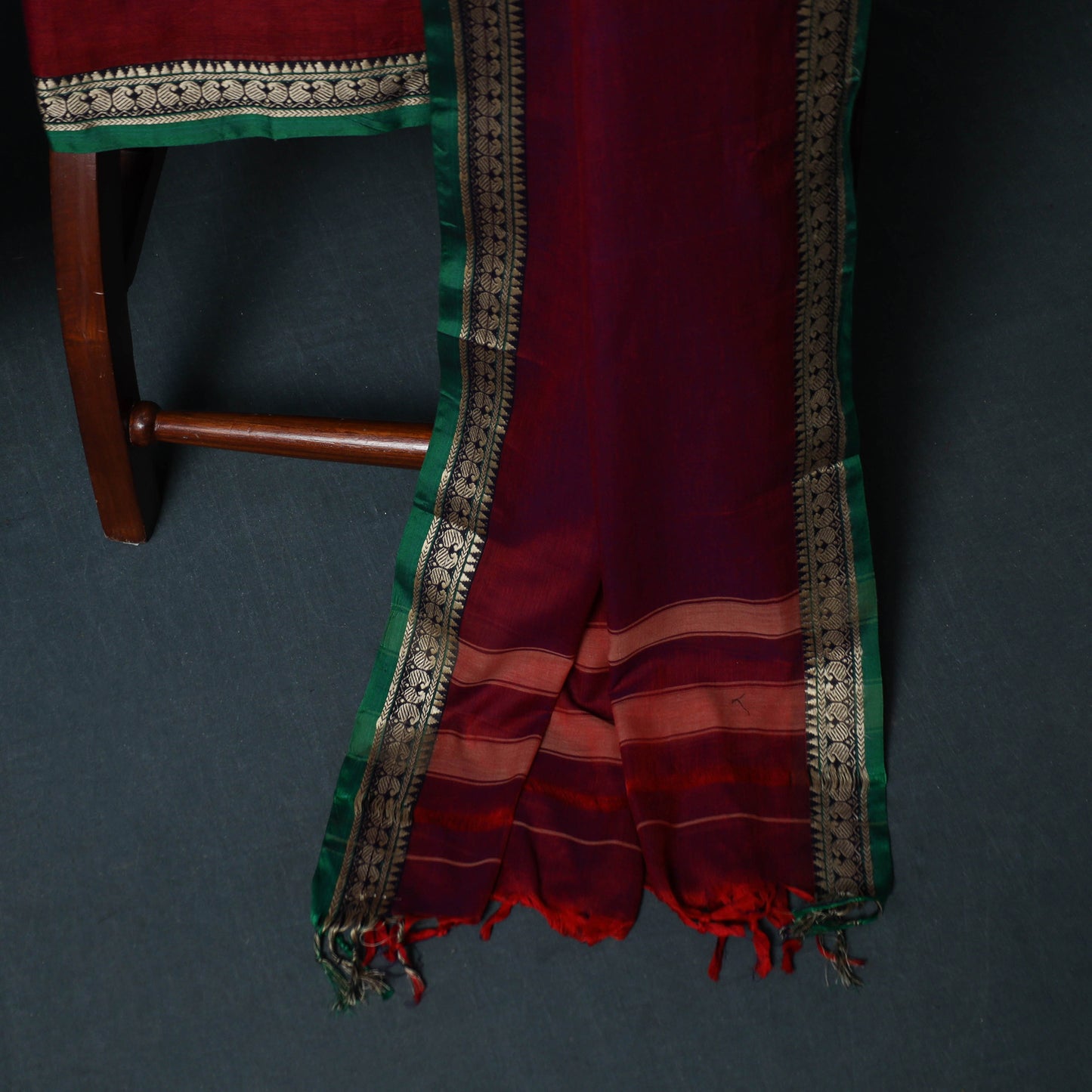 Dharwad Cotton 3pc Unstitched Dress Material Suit Set with Woven Border 02