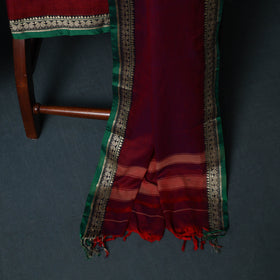 Dharwad Cotton 3pc Unstitched Dress Material Suit Set with Woven Border 02