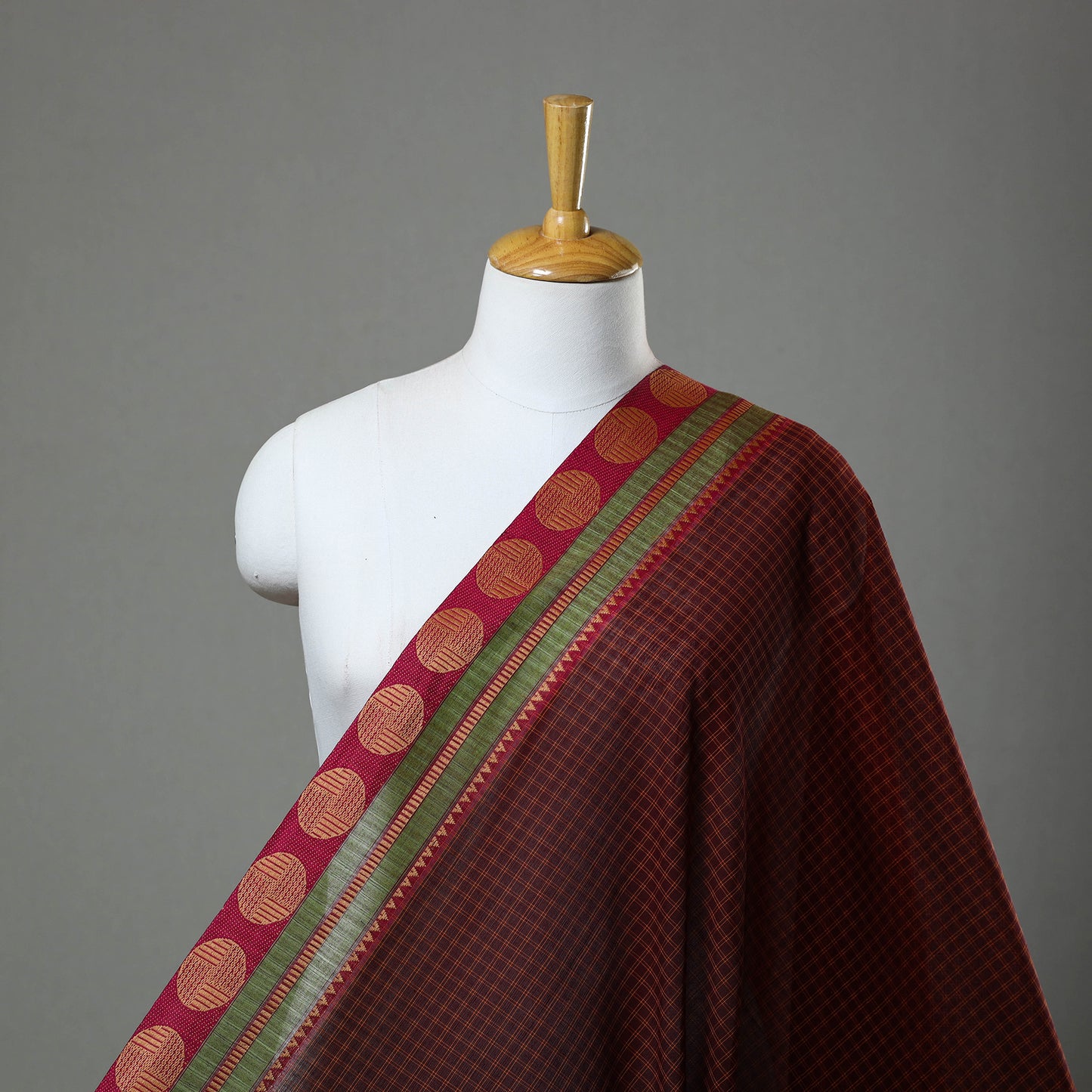 Cotton Kanchipuram Fabric with Thread Border 35