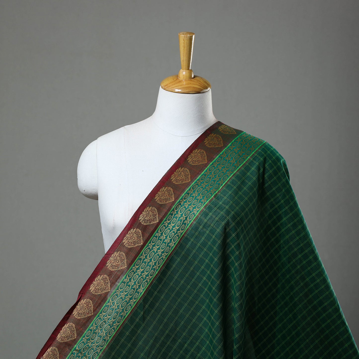 Cotton Kanchipuram Fabric with Thread Border 37