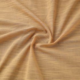 Beige Prewashed Slub Cotton Plain Fabric