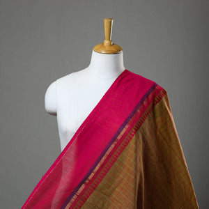 Brown - Cotton Kanchipuram Fabric with Thread Border 39