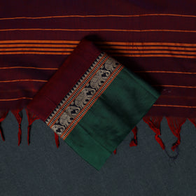 Dharwad Cotton 3pc Unstitched Dress Material Suit Set with Woven Border 03