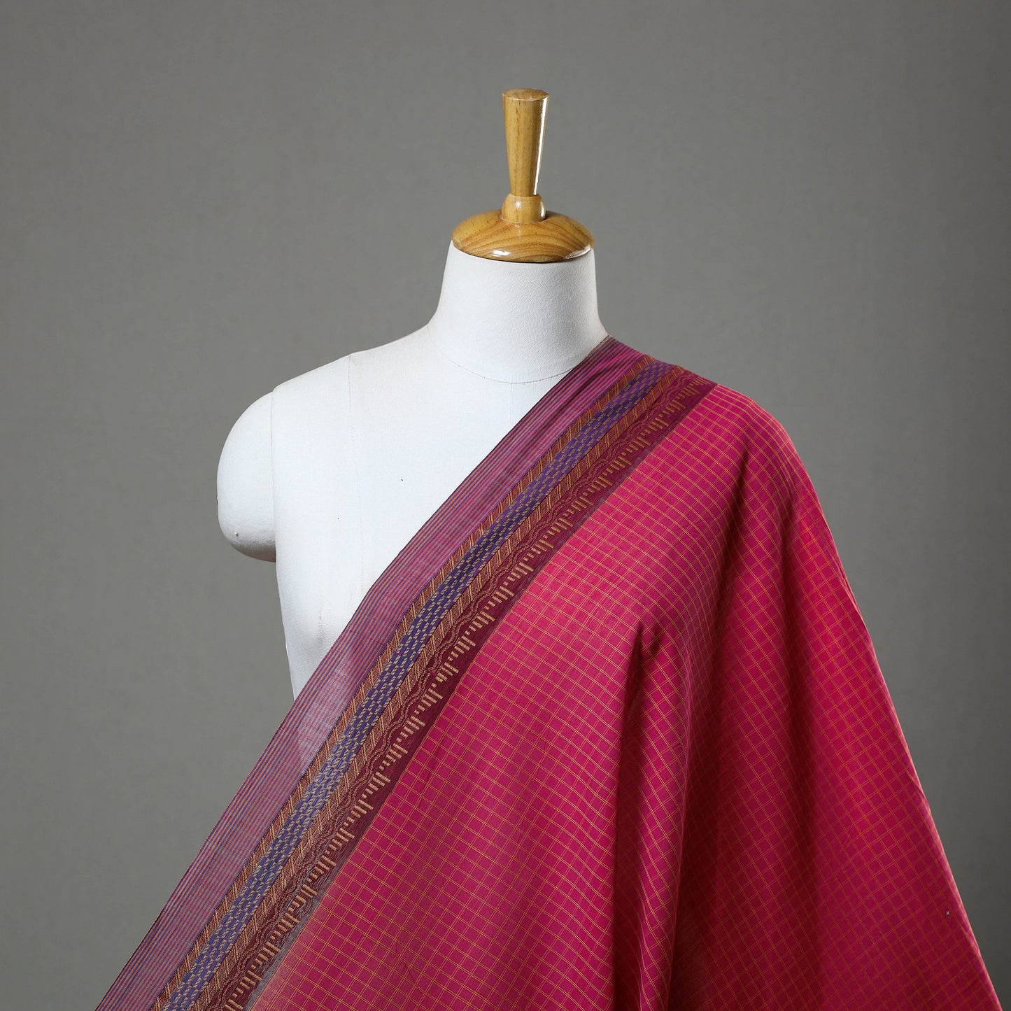 Cotton Kanchipuram Fabric with Thread Border 40