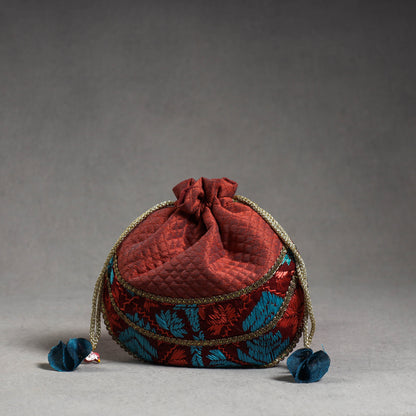 Phulkari Embroidery Silk Cotton Potli Bag