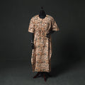 Brown - Hand Block Batik Print Cotton Kaftan (Long) 22