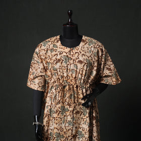 Brown - Hand Block Batik Print Cotton Kaftan (Long) 22