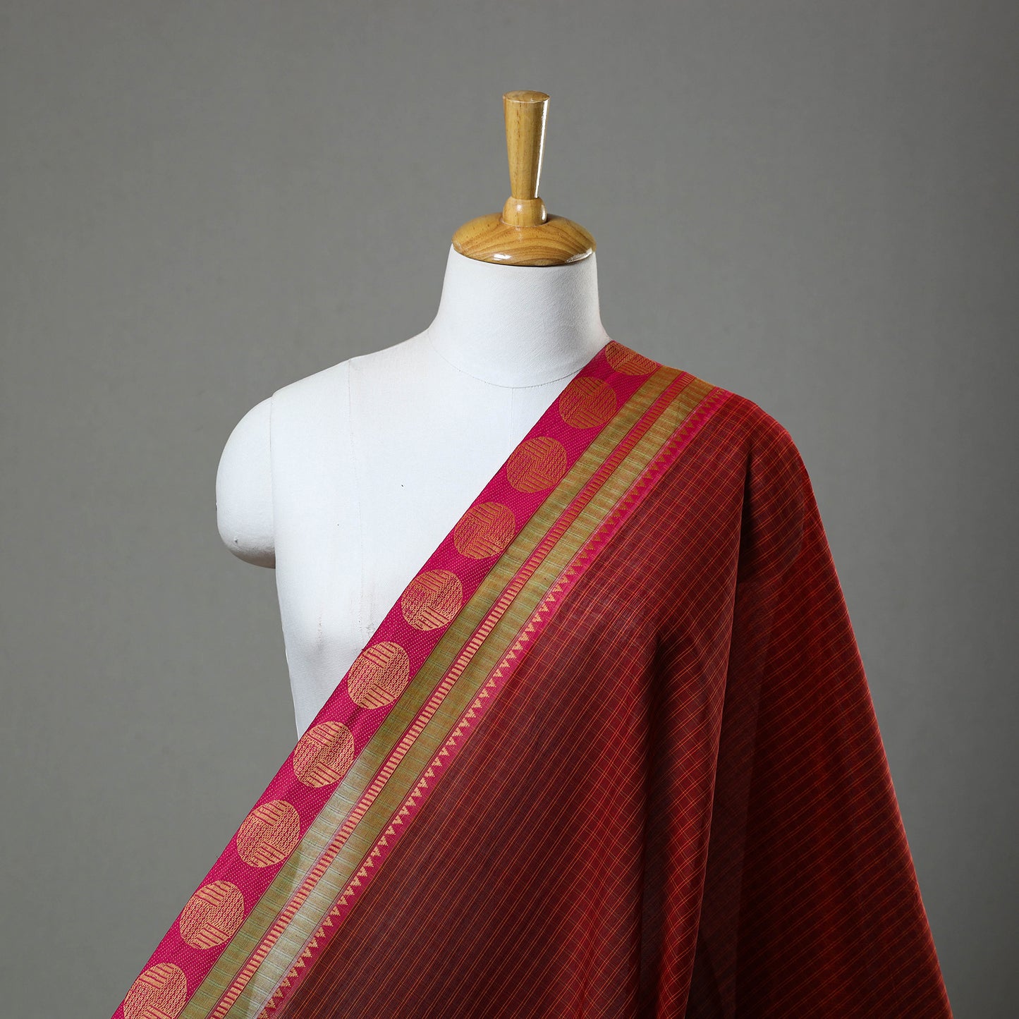 Cotton Kanchipuram Fabric with Thread Border 45