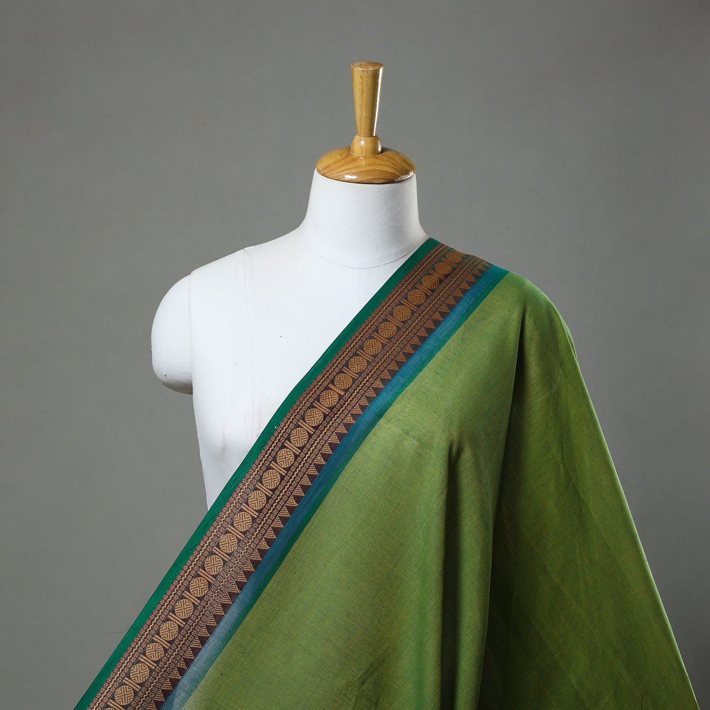 Cotton Kanchipuram Fabric with Thread Border 49