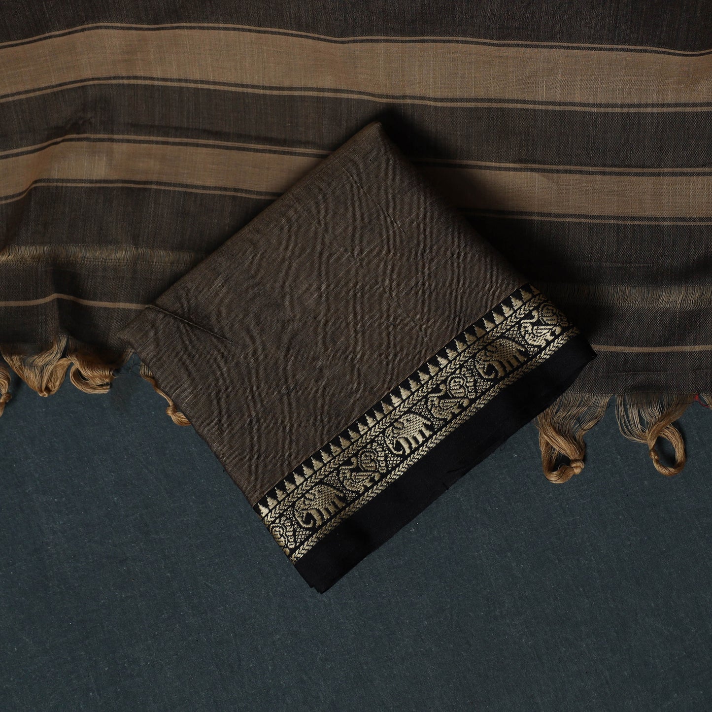 Dharwad Cotton 3pc Unstitched Dress Material Suit Set with Woven Border 05