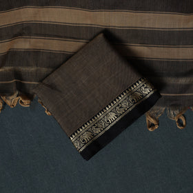 Dharwad Cotton 3pc Unstitched Dress Material Suit Set with Woven Border 05