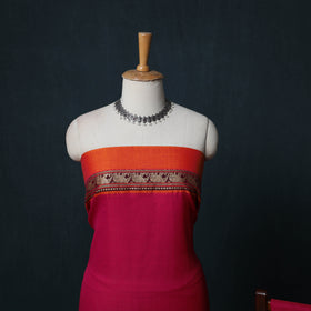 Dharwad Cotton 3pc Unstitched Dress Material Suit Set with Woven Border 06