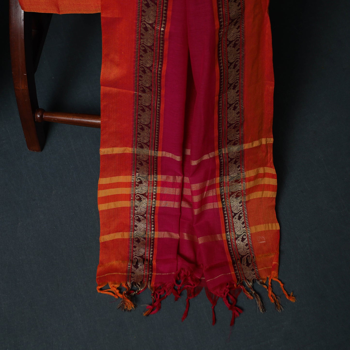 Dharwad Cotton 3pc Unstitched Dress Material Suit Set with Woven Border 06
