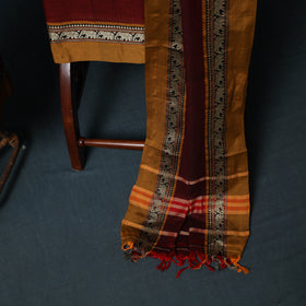 Dharwad Cotton 3pc Unstitched Dress Material Suit Set with Woven Border 07