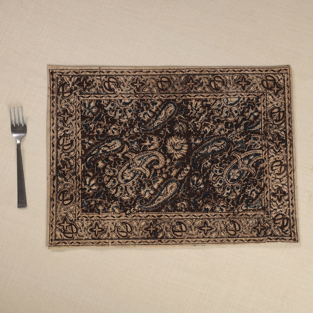 Original Pedana Kalamkari Block Printed Cotton Table Mat (18 x 13 in) 17