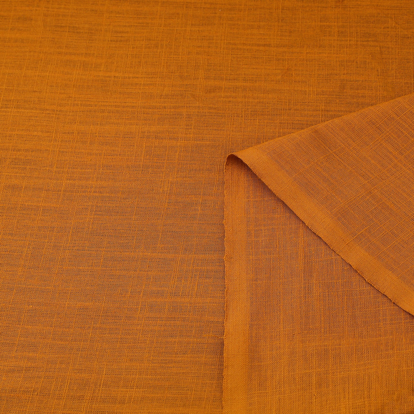 Yellow Prewashed Slub Cotton Plain Fabric