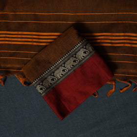 Dharwad Cotton 3pc Unstitched Dress Material Suit Set with Woven Border 09
