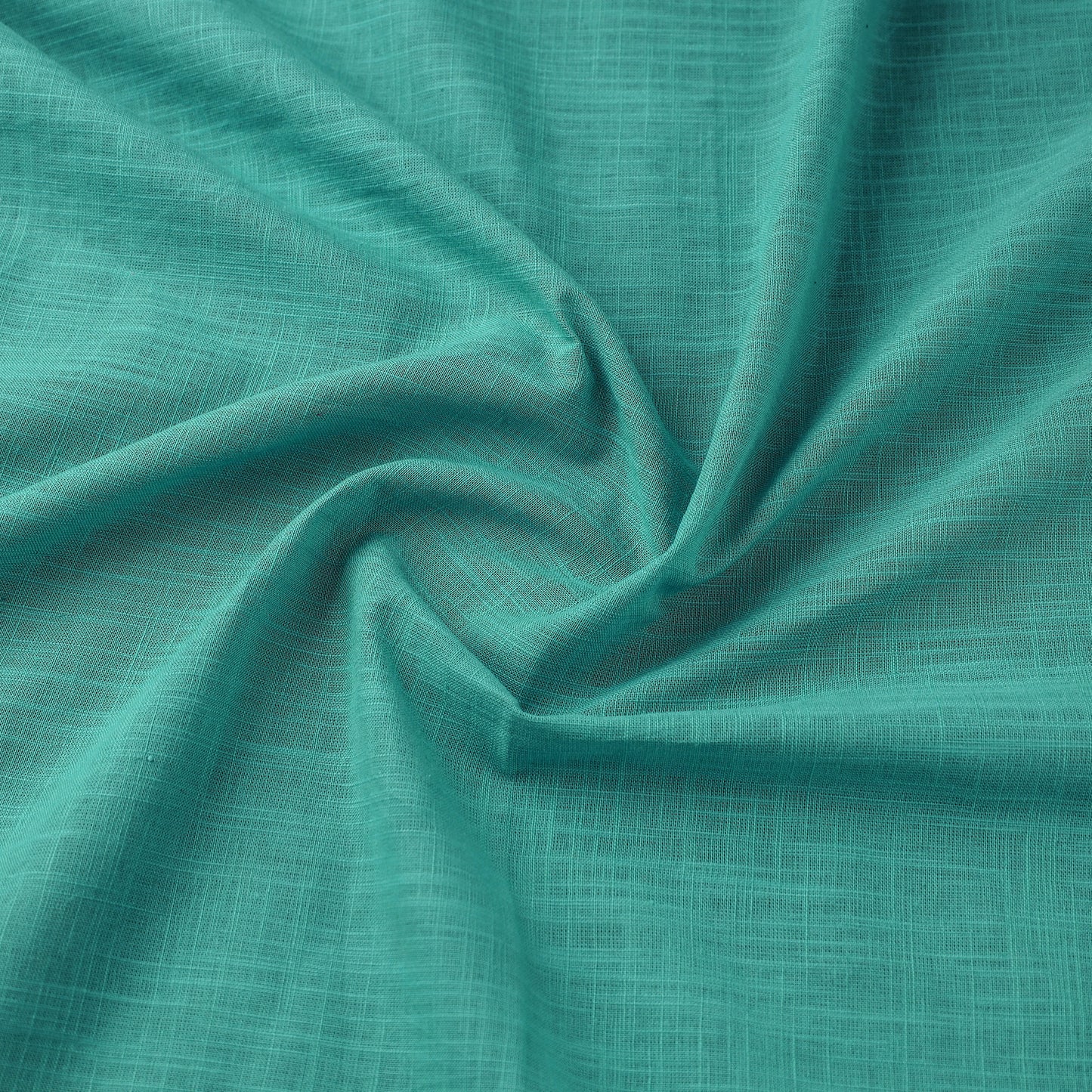 Green Prewashed Slub Cotton Plain Fabric