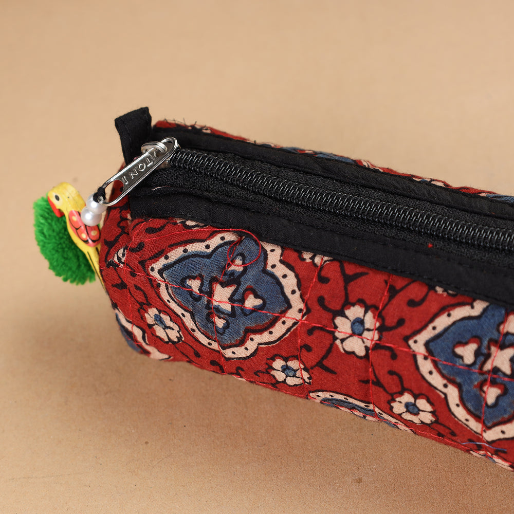 Handcrafted Quilted Ajrakh Multipurpose Pencil Pouch