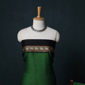 Dharwad Cotton 3pc Unstitched Dress Material Suit Set with Woven Border 11