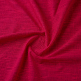Pink Prewashed Slub Cotton Plain Fabric
